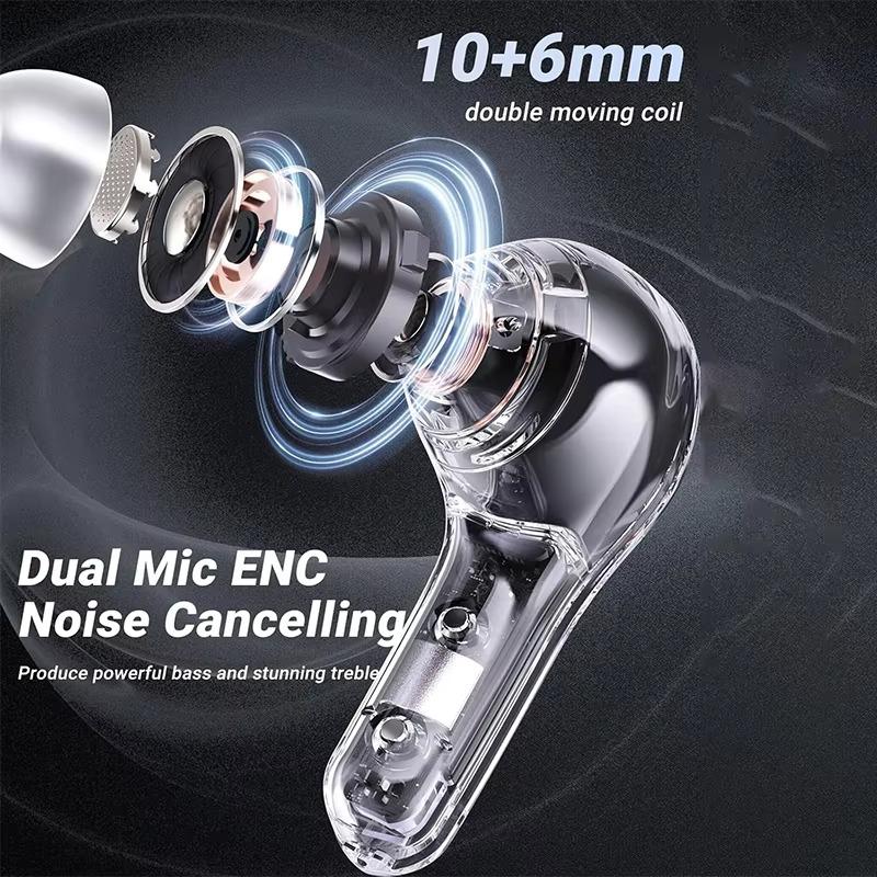 Multiple Colors TWS True Wireless Gaming Earphones ENC Noise Reduction Bluetooth Earbuds with LED Digital Display Bluetooth 5.3, In-Ear Comfort, Long Battery Life Headphone for iPhone Xiaomi Android