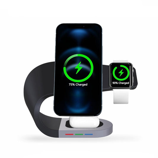 4 in1 Fast Wireless Charger Stand Station for iPhone 16 15 14 13 iWatch Airpods Magnetic Foldable Charging Dock With LED Night Lamp Y35
