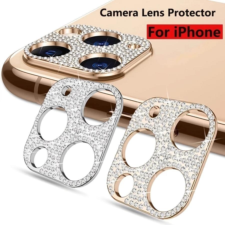 Metal Camera Lens Protector With Rhinestone, Scratchproof Protector For iPhone 16 15 14 13 12 Pro Max