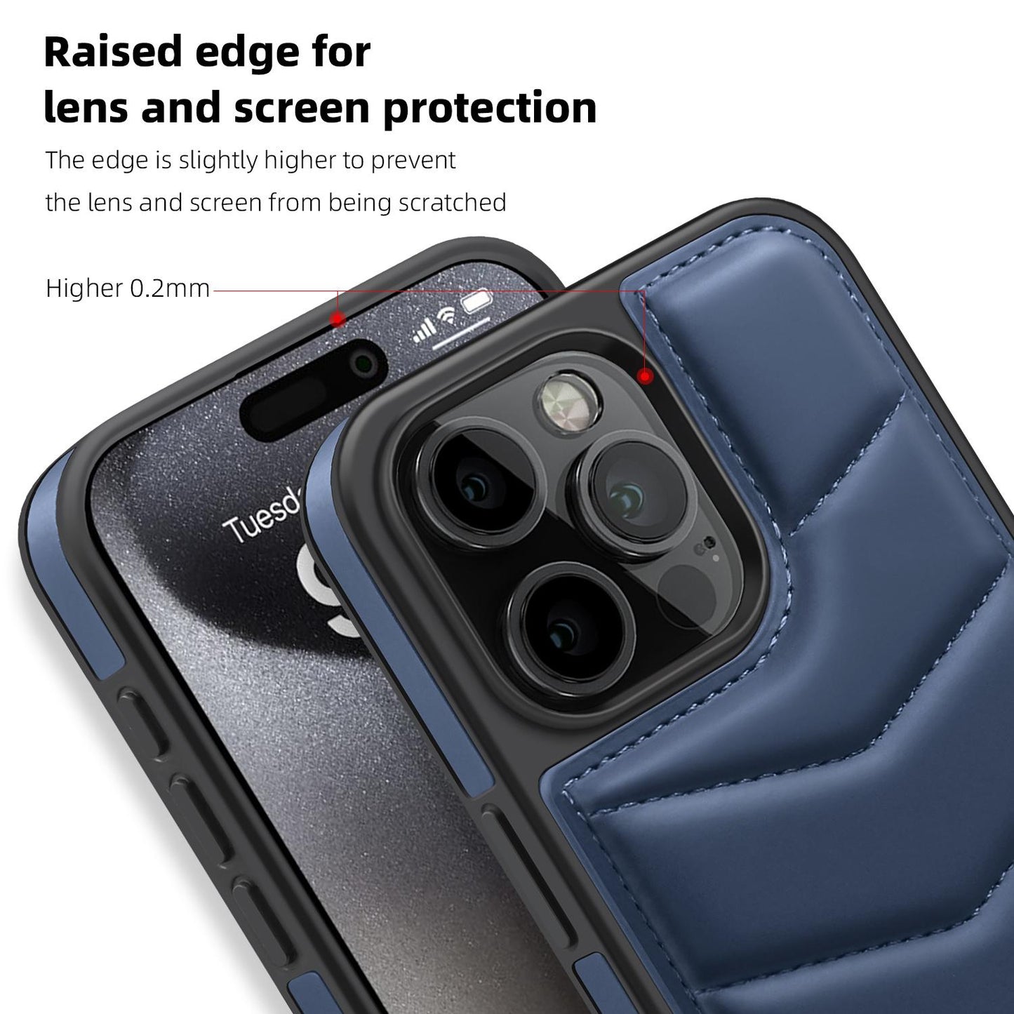 Wave Down Jacket holder Phone Case For iPhone 11 12 13 14 15 Pro Max Plus For Magsafe Wireless charging Shockproof Phone Cover
