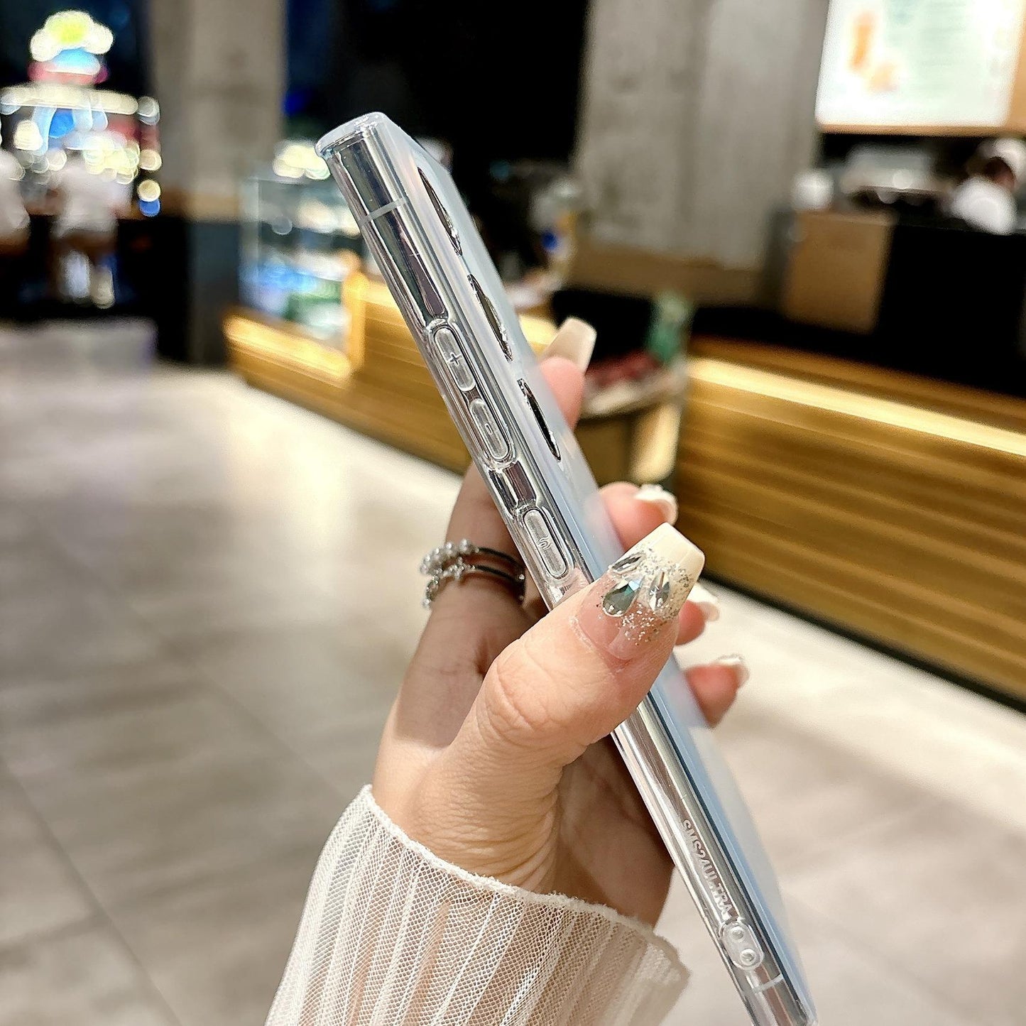 For Samsung S25Ultra S25 S24 S23 S22 S21 Note20 A16 A15 A14 A25 A24 A35 A34 A54 A55 Phone Case, Luxury Water Ripple Gradient Shine Acrylic Slim, Full Camera Protection Non-Yellowing Hard Cover