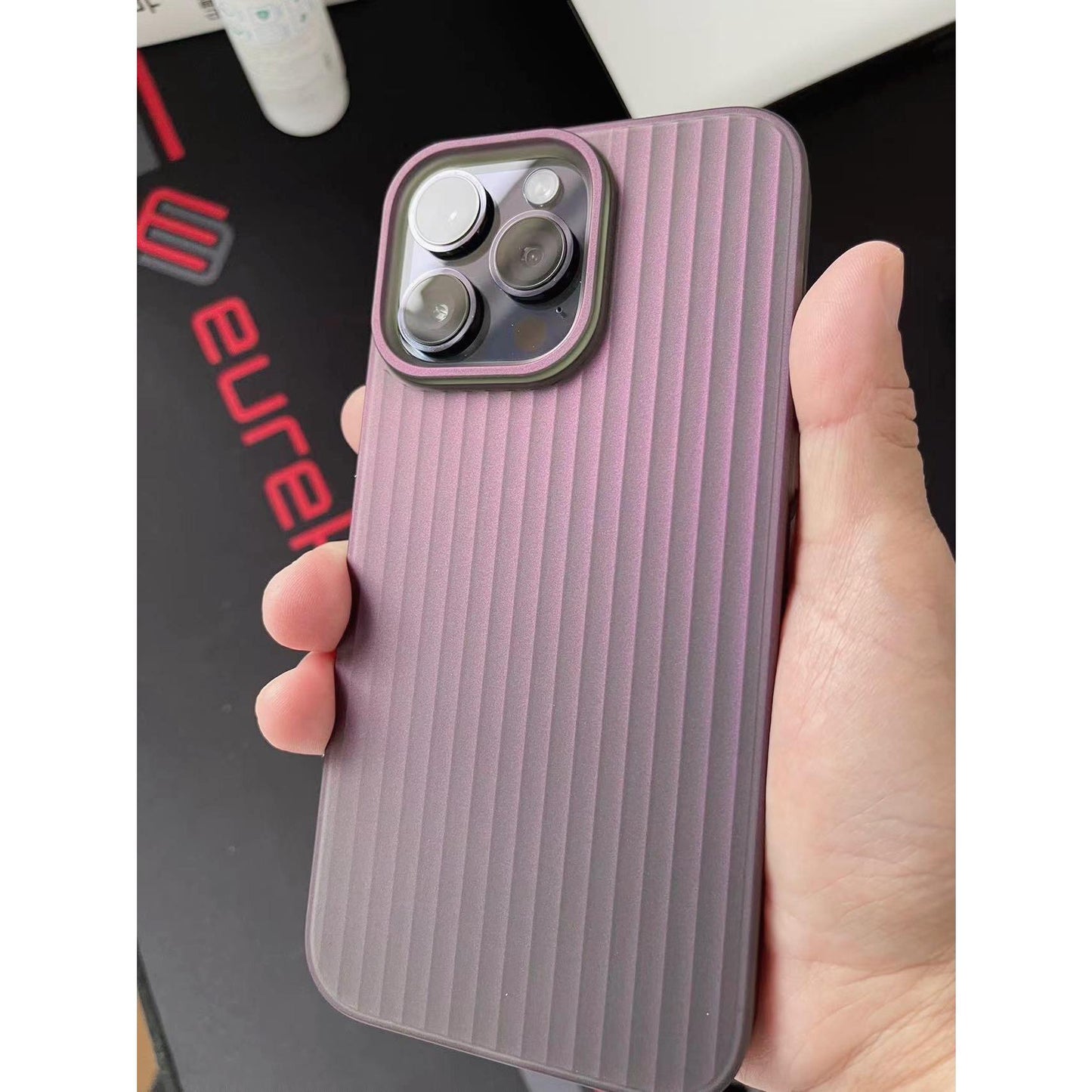 Corrugated Clear Hard Magnetic Back Case Ultra Slim For iPhone 16 15 14 13 Pro Max Aurora Matte Cover