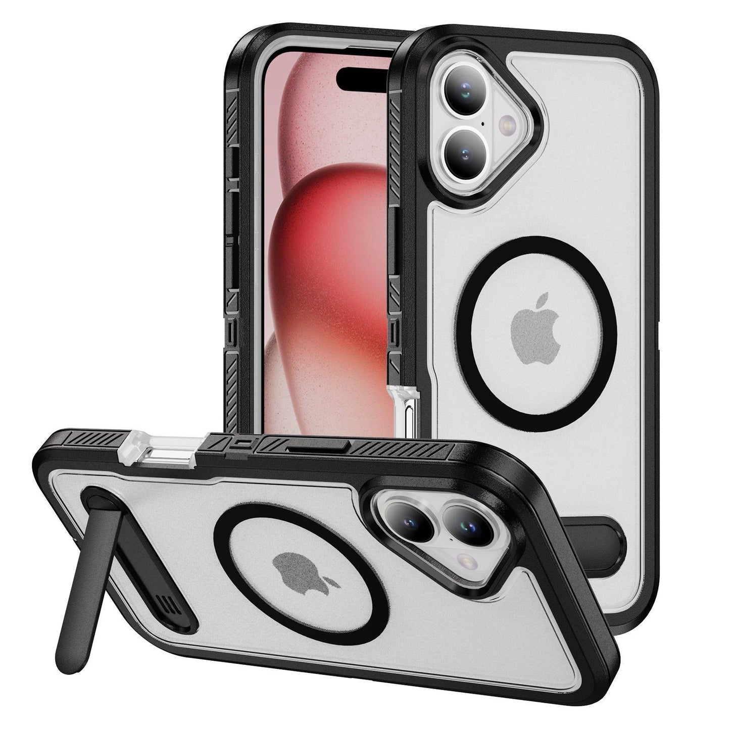 Anti-Dust Matte Anti-Fall Heavy Duty Protection Shockproof Strong Magnetic Phone Case With Kickstand for iPhone 16ProMax 16 15 14 13 12 11 XR Bumper Hard Full Cover