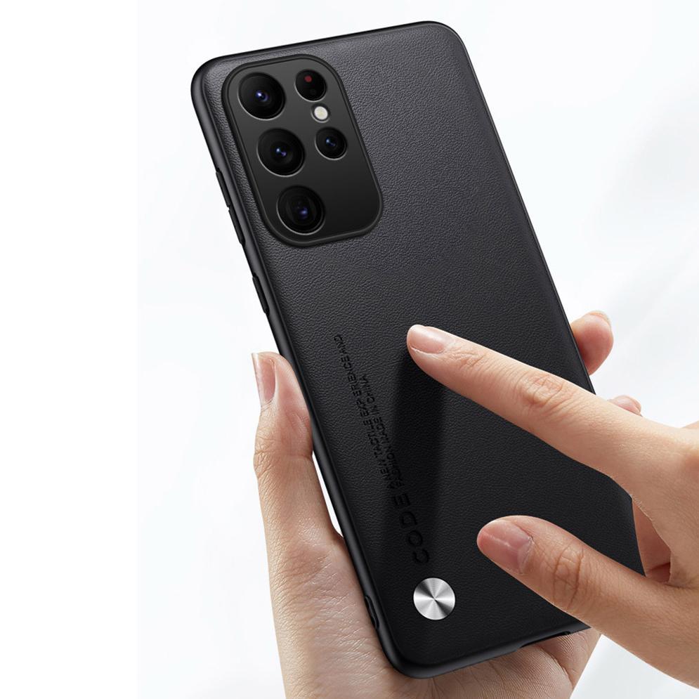 For Samsung S23 S22 S21 Plus Ultra Case, Leather Luxury Elegant Case Camera Protection Shockproof Hard Cover