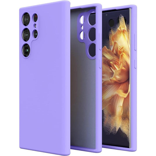 Slim Liquid Silicone Rubber Shockproof Phone Case for Samsung Galaxy S24Ultra S24FE S24 S23Ultra S23 S22 S21Ultra, Soft Anti-Scratch Microfiber Lining Protection Case