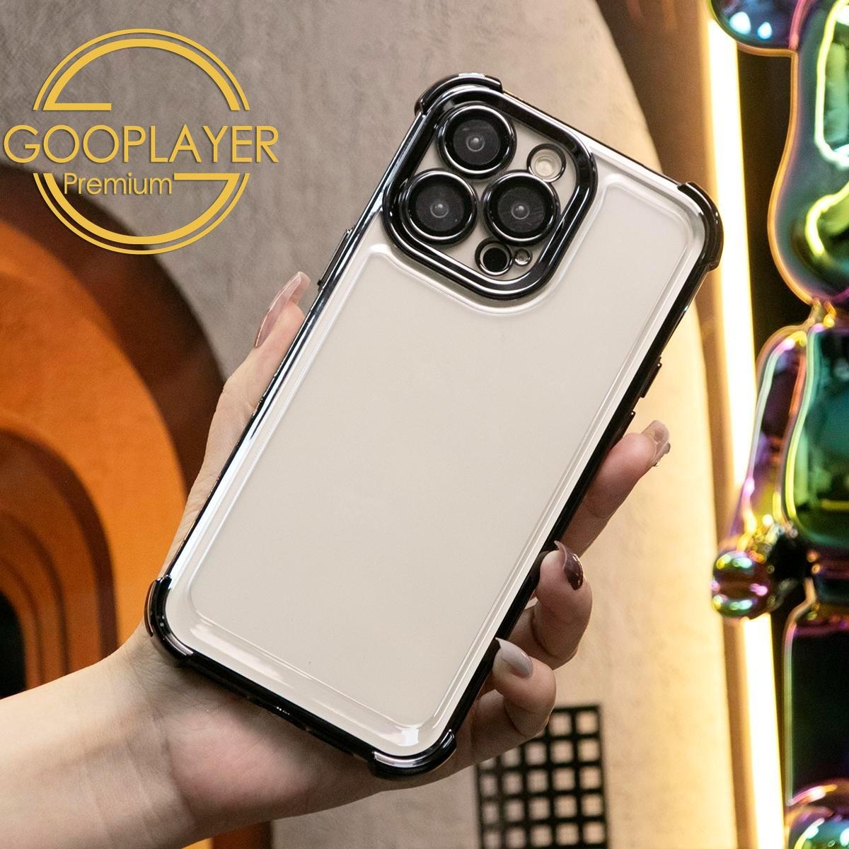 For iPhone 16 15 14 13 Phone Case, Luxury Four Corner Plating Clear High Definition Acrylic Built-in Camera Protector Shockproof Hard Full Cover