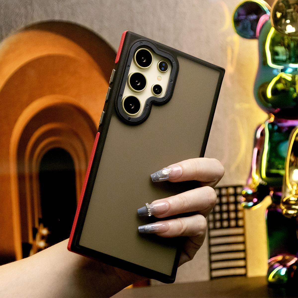 For Samsung S25Ultra S25 S24 S23FE A15 A14 A25 A24 A34 A35 A54 A55 Phone Case, Metal Camera Protection, Elegant Matte Case Shockproof Bumper Hard Full Cover