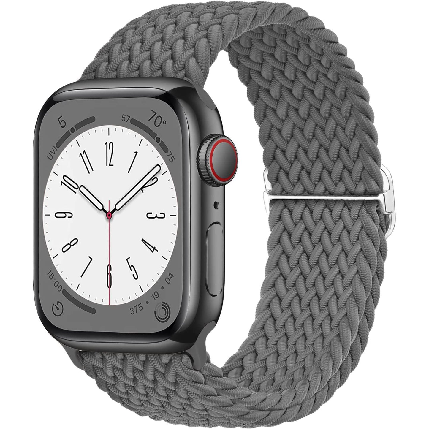 Boucle solo tressée pour bracelet de montre Apple 44 mm 40 mm 49 mm 45 mm 41 mm 38 mm Bracelet en nylon élastique iWatch série 8 3 se 6 7 Ultra