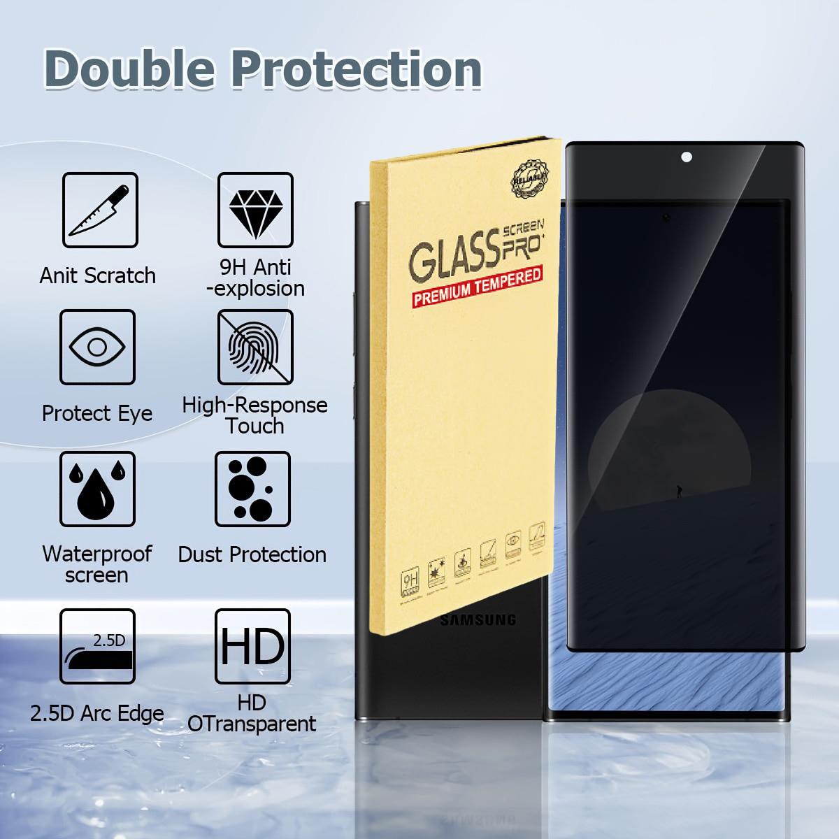 For Samsung Galaxy S24 S23 S22 Ultra Note20 A15 A25 A35 A55 Full Coverage Privacy Screen Protector - 3D Tempered Glass, 9H Hardness, Bubble-Free, Anti-Scratch, Anti-Fingerprint, Easy Installation Phone Accessories