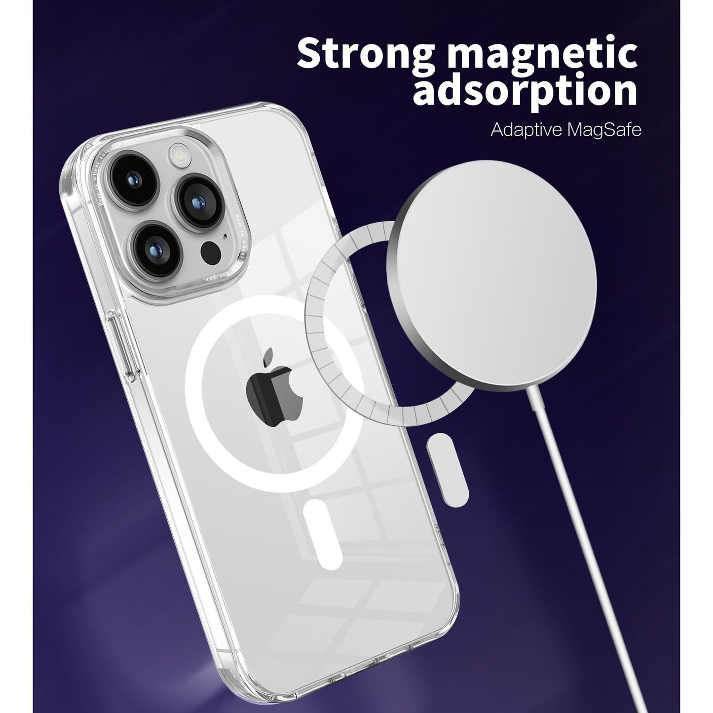 For iPhone 16 15 14 13 12 Plus Pro Max Case, Compatible with MagSafe, All Inclusive Protection, Clear Magnetic Phone Case