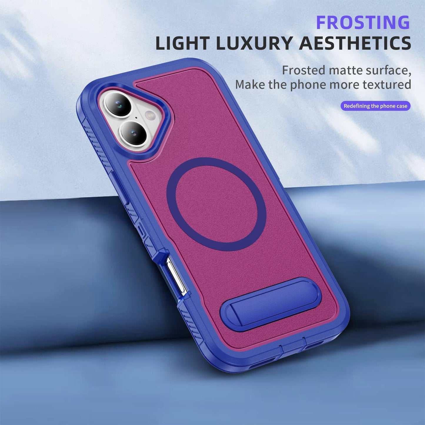 Anti-Dust Matte Anti-Fall Heavy Duty Protection Shockproof Strong Magnetic Phone Case With Kickstand for iPhone 16ProMax 16 15 14 13 12 11 XR Bumper Hard Full Cover