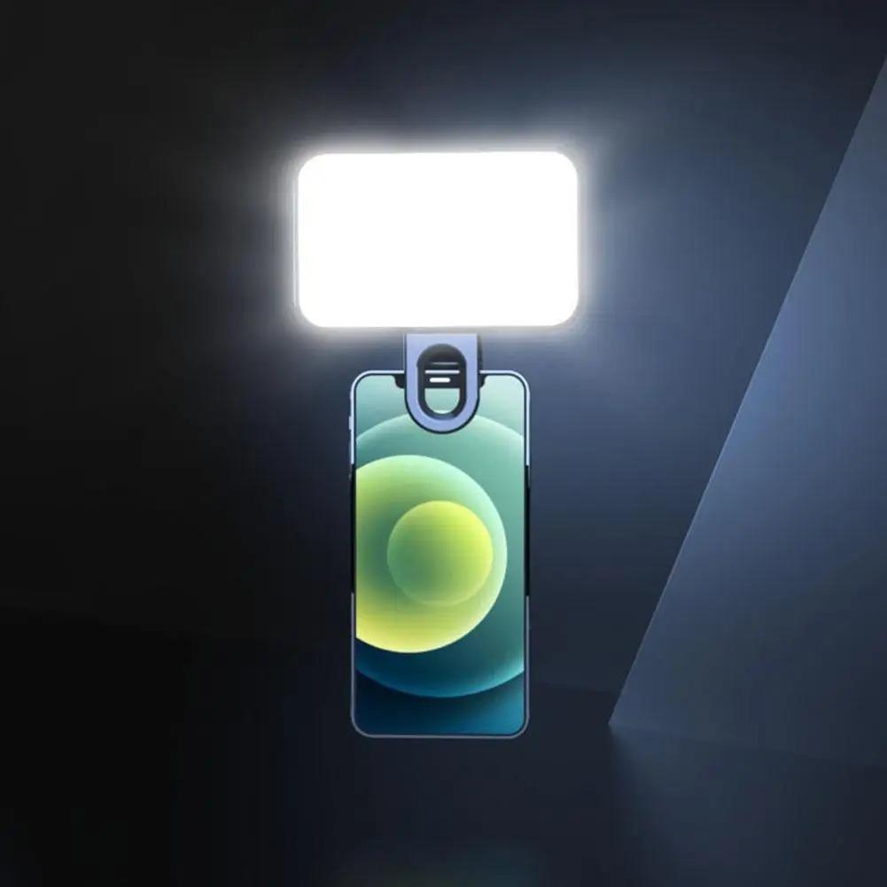 Mini lampe de remplissage portable pour selfie, rechargeable, 3 modes de luminosité réglables, à clipser pour téléphone portable et ordinateur