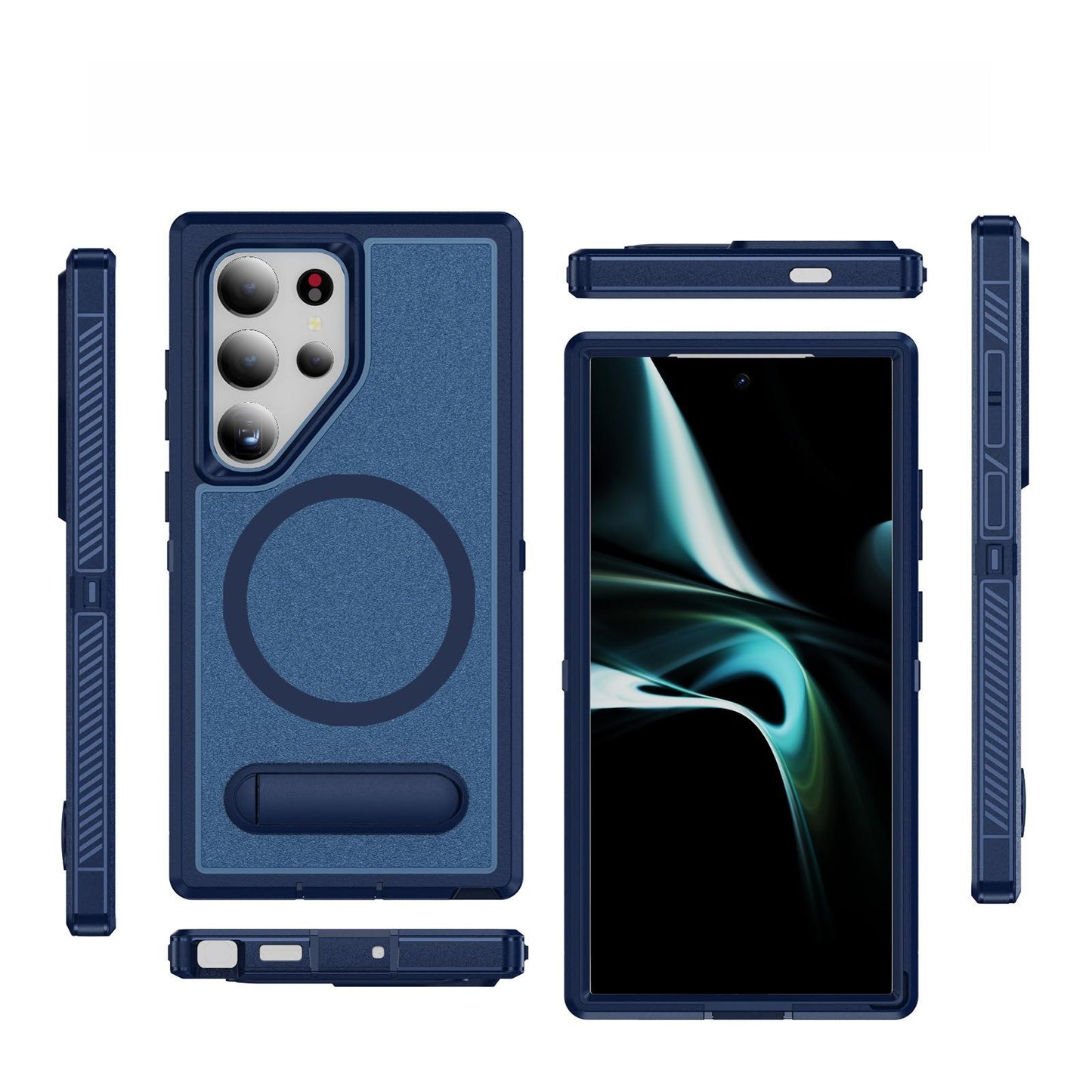Anti-Dust Anti-Fall Heavy Duty Protection Shockproof Strong Magnetic Phone Case With Kickstand for Samsung S25Ultra S24 S23FE S23 S22 Bumper Matte Hard Full Cover