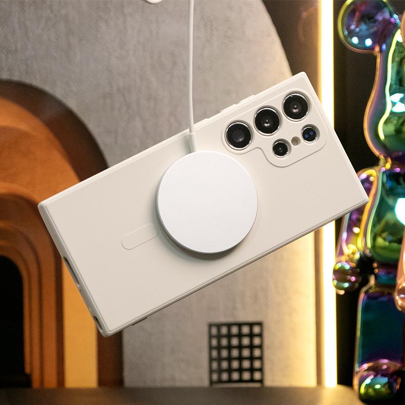 Strong Magnetic Phone Case For Samsung S25Ultra S25 S24 S24FE S22 S23 Ultra A15 A35 A55, Soft Liquid Silicone Shockproof Full Cover With Microfiber Lining