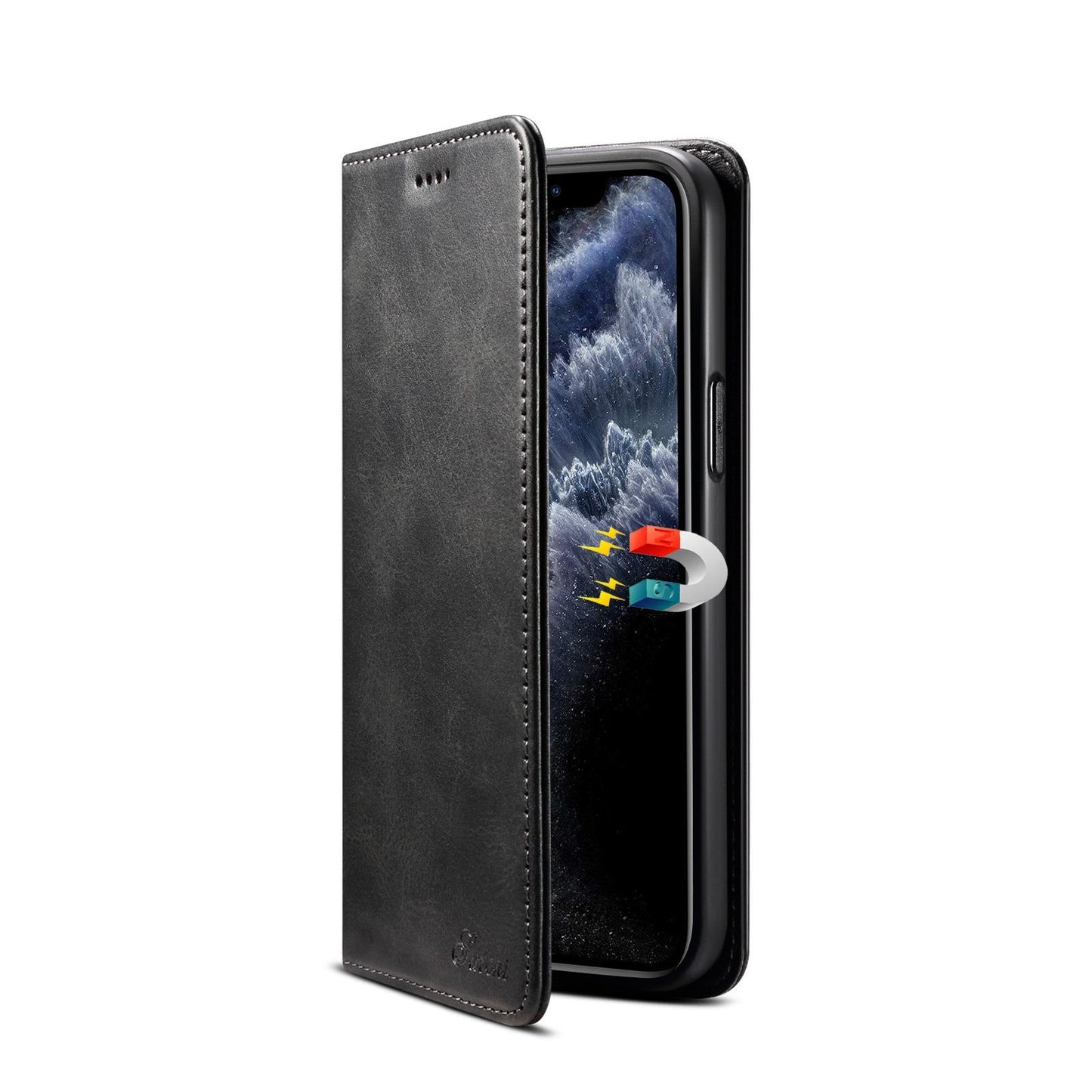 For iPhone 16ProMax 16 15 14 13 12 11 X/XS XR XSMax Phone Case, Smooth Surface Flip Wallet Case For Women Men Durable Faux Card Slot Leather Kickstand Magnetic Clasp Shockproof Phone Case