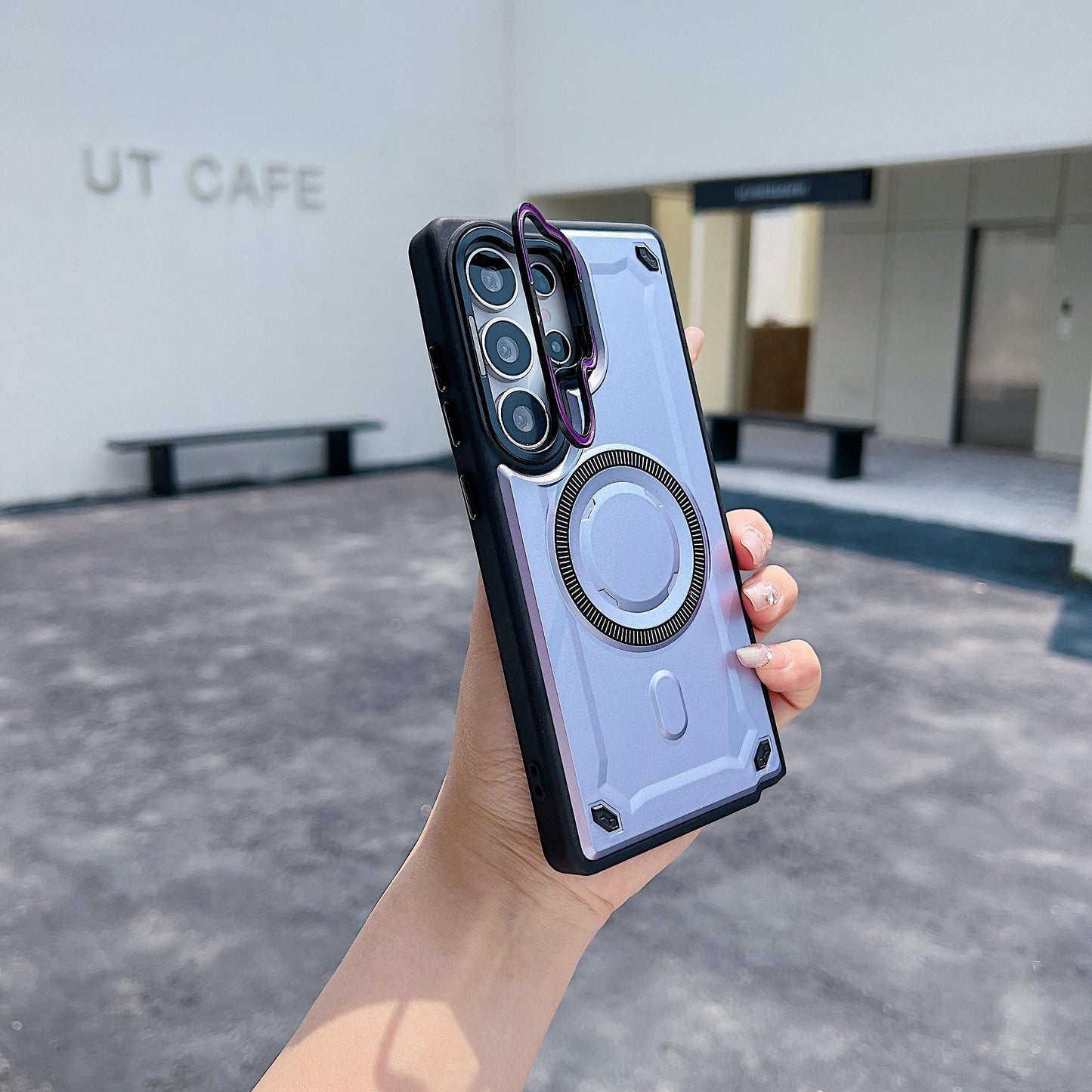 Anti-Dust Anti-Fall Heavy Duty Protection Shockproof Strong Magnetic Phone Case With Camera Kickstand for Samsung S25Ultra S25Edge S25 S24 A26 A36 A56 Bumper Matte Hard Cover