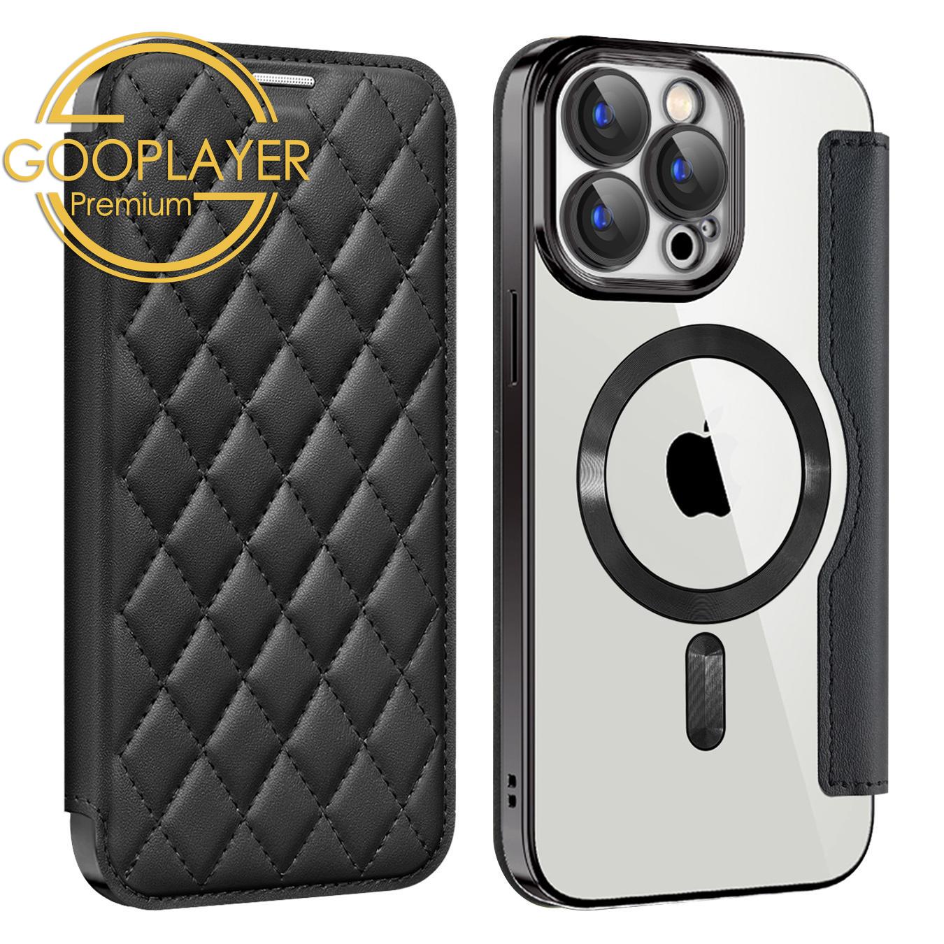 For iPhone 16 15 14 13 Pro Max Phone Case, Luxury Magnetic Suction Flip Business Wallet Card Slot Leather for Magsafe With Lens Film Anti-Fall Full Cover