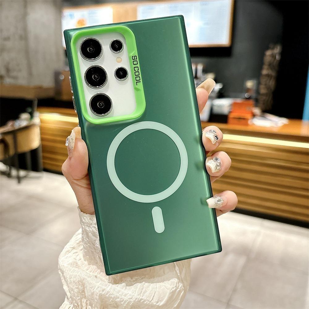 For Samsung S25Ultra S25 S24 S23 S22 S21 Note20 Phone Case, Luxury Magnetic Laser Gradient Color Acrylic Slim, Full Camera Protection Support Wireless Charging Non-Yellowing Hard Cover