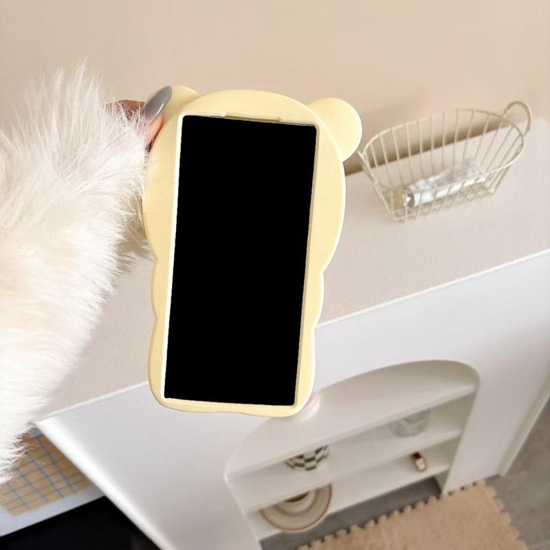 Full Silicone Lovely Bear Protection Shockproof Phone Case For Samsung S25Ultra S25+ S25 S24Ultra S24+ S24 S23Ultra S23+ S23 Skin Feel Soft Full Cover