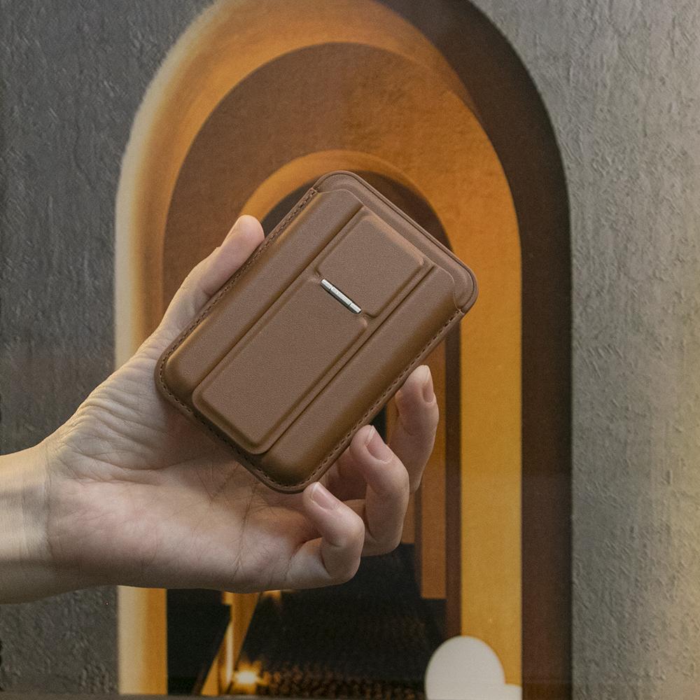 Adjustable Angle Magnetic Folding Wallet Card Holder Kickstand Leather Case for Magsafe for iPhone 16 15 14 13 12 Pro Max Magnetic Stand Cover
