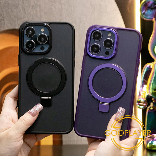 Practical Magnetic Suction Bracket Phone Case For iPhone 16ProMax 16 15 14 13 12 11 Plus Pro Max Shockproof Heat Dissipation TPU+PC Back Cover