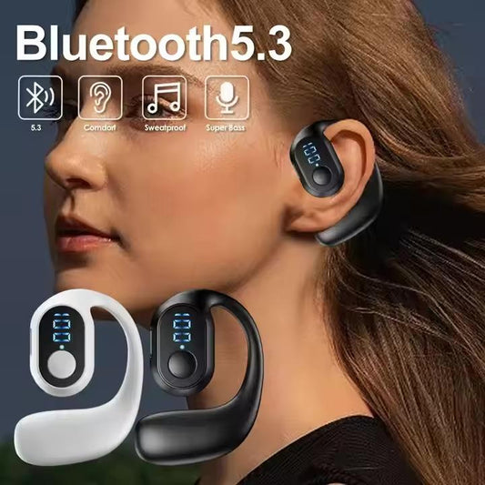 Wireless Earphone Bluetooth Bone Conduction Headphones Ear Hook LED Display Surround Sound
