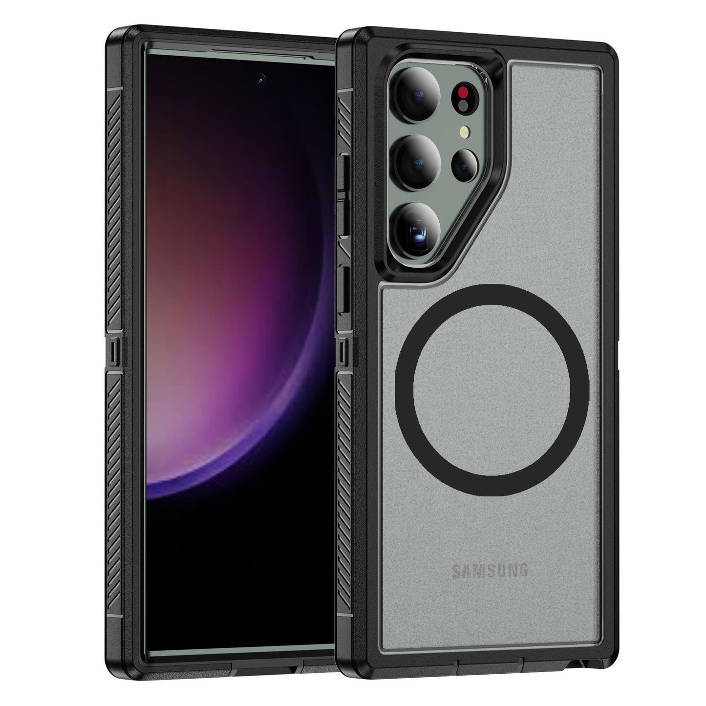 Anti-Dust Anti-Fall Heavy Duty Protection Shockproof Strong Magnetic Phone Case for Samsung S25Ultra S24 S23FE S23 S22 Bumper Matte Hard Full Cover