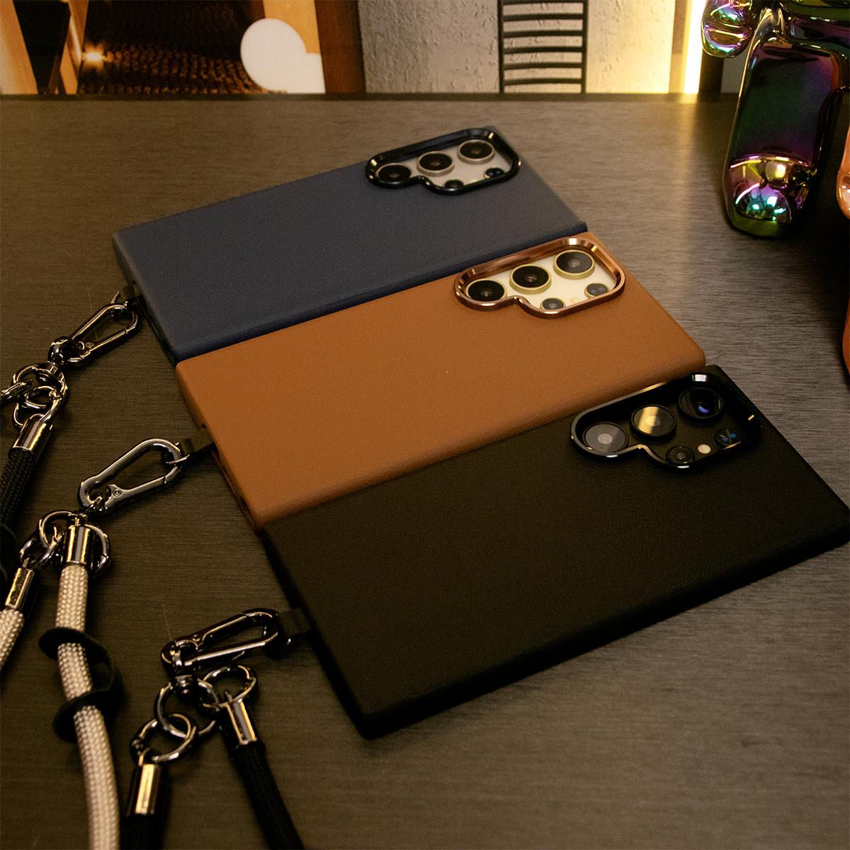 For Samsung S24 Ultra S24Plus S24 Case, Luxury Drop- Proof Leather Magnetic Phone Case Multifunctional Climbing Rope, Camera Protection Hard Cover
