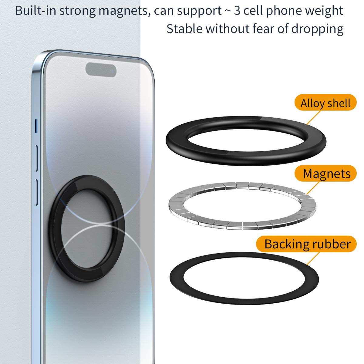 Magnetic Suction Ring Holder For iPhone 16 15 14 13 12 For Magnetic Phone Case Magnet Wall Mobile Phone Holder Magnetic Car Phone Stand for Magsafe Case iPad Tablet