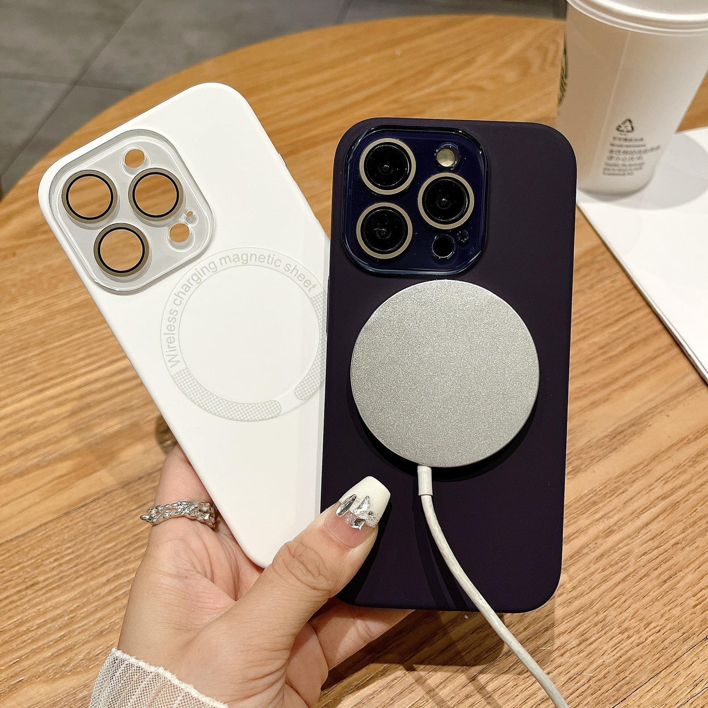 Matte Magnetic Silicone Slim Phone Case With Len Protector For iPhone 16ProMax 15 14 13 12 11 Skin Feel Shockproof Soft Full Cover