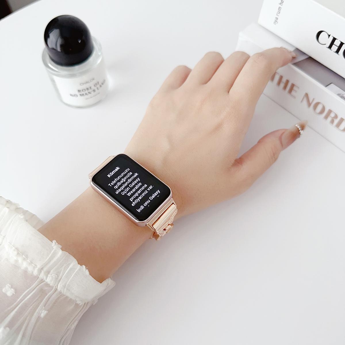 Bracelet de montre de luxe en diamant pour Samsung Galaxy Fit 3, bracelet de rechange en métal pour Samsung Galaxy Fit3, accessoires de bracelet