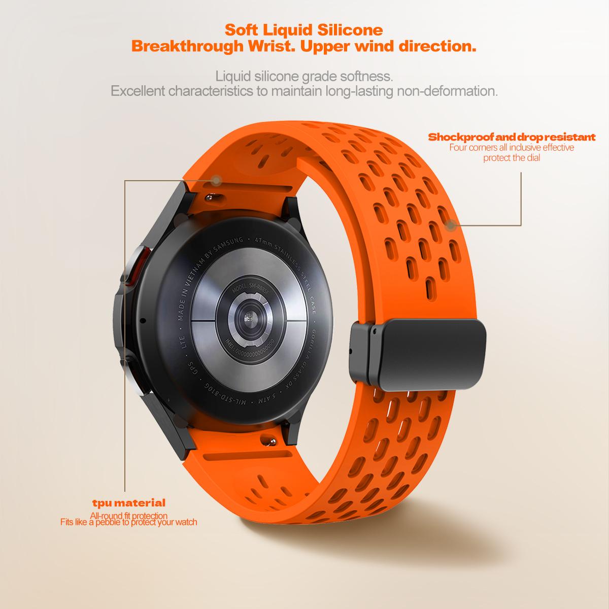 Silicone Strap for Samsung Galaxy Watch 6 5 4 40mm 44mm 5Pro 45mm Magnetic Buckle Band 6 Classic 43mm 47mm No Gaps Bracelet 42mm