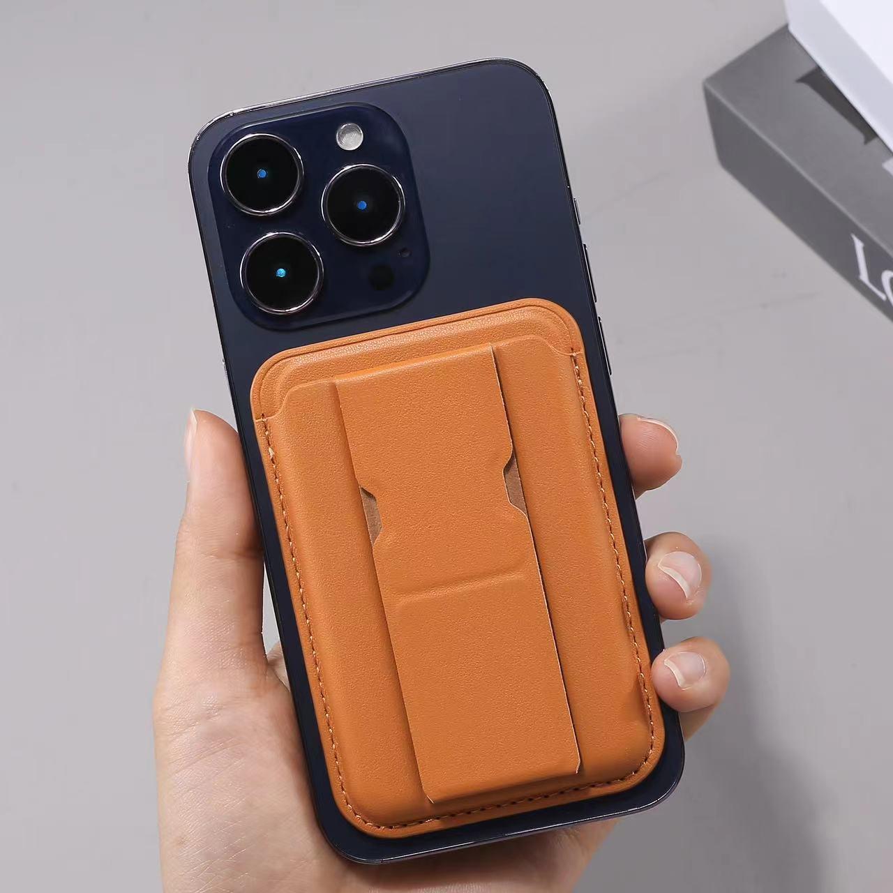 Strong Magnetic Folding Wallet Card Holder Kickstand Leather Case for Magsafe iPhone 16 15 14 13 Pro Max 12 Mini Plus Magnetic Stand Cover