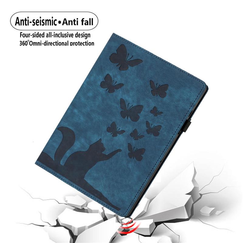 Butterfly Cat Case for Ipad Case Pro 13 11 2024 12.9 9 10 10th 9 9th Generation Air 5 4 3 2 1 Mini 6 Soft TPU Tablet Cover