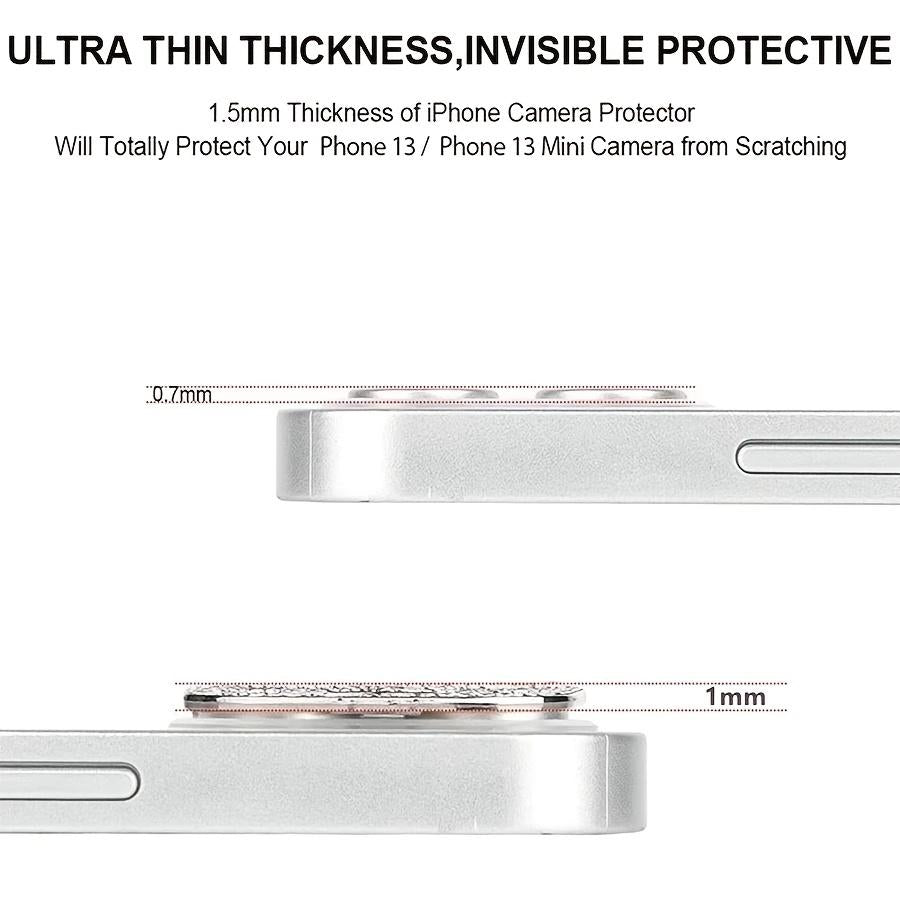 Metal Camera Lens Protector With Rhinestone, Scratchproof Protector For iPhone 16 15 14 13 12 Pro Max