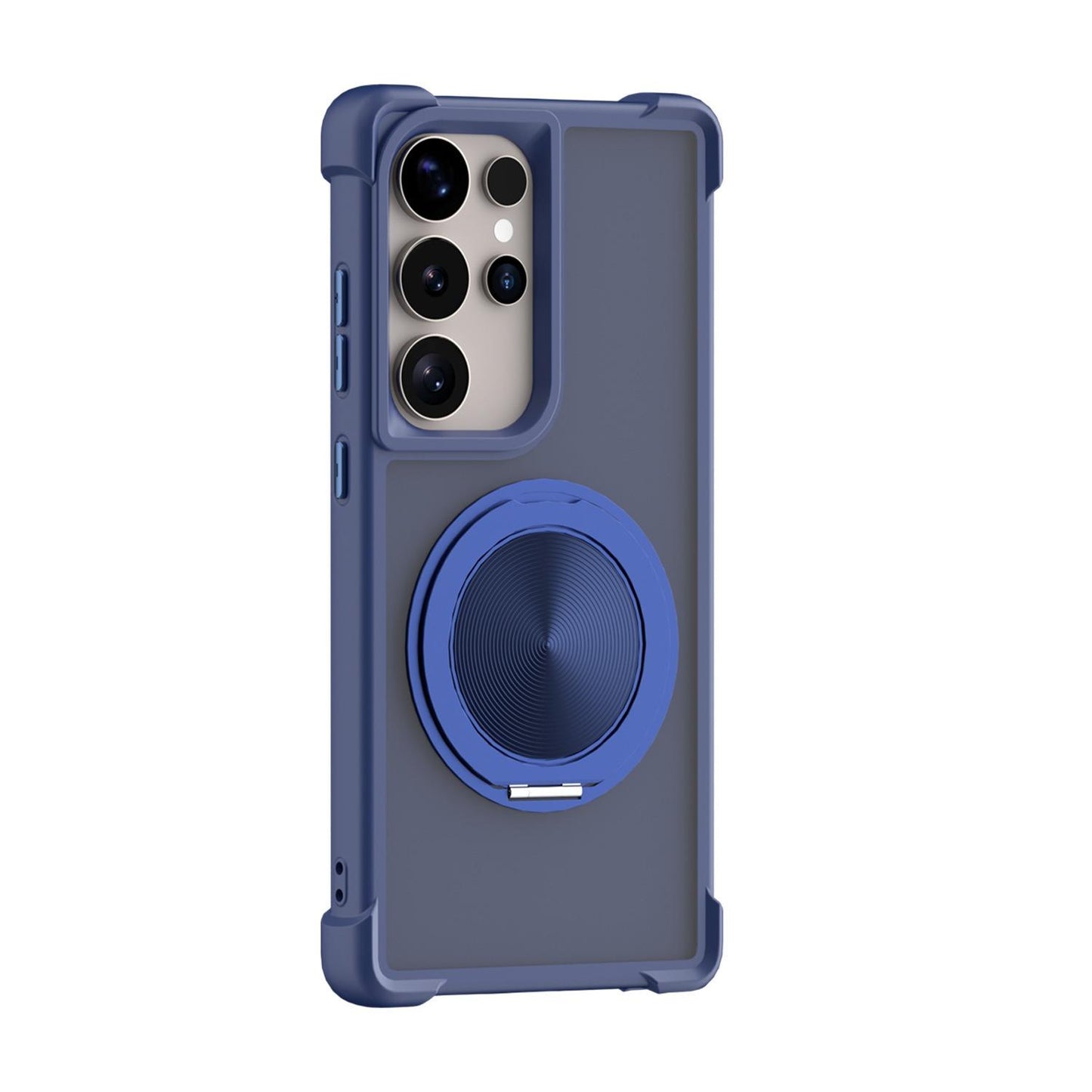 Four Corner Shockproof Slim PC Strong Magnetic Phone Case with 360 Rotating Metal Kickstand For Samsung S25Ultra S25Plus S25 Matte Skin Feel Bumper Shockproof Hard Full Cover