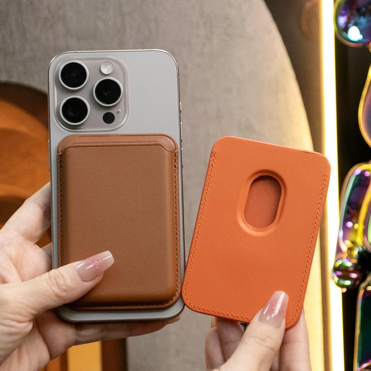 For Magsafe Magnetic Leather Slot Card Holder Wallet Case For iPhone 16 15 14 Pro Max 13 12 For Samsung S24 S23 Ultra Accessories