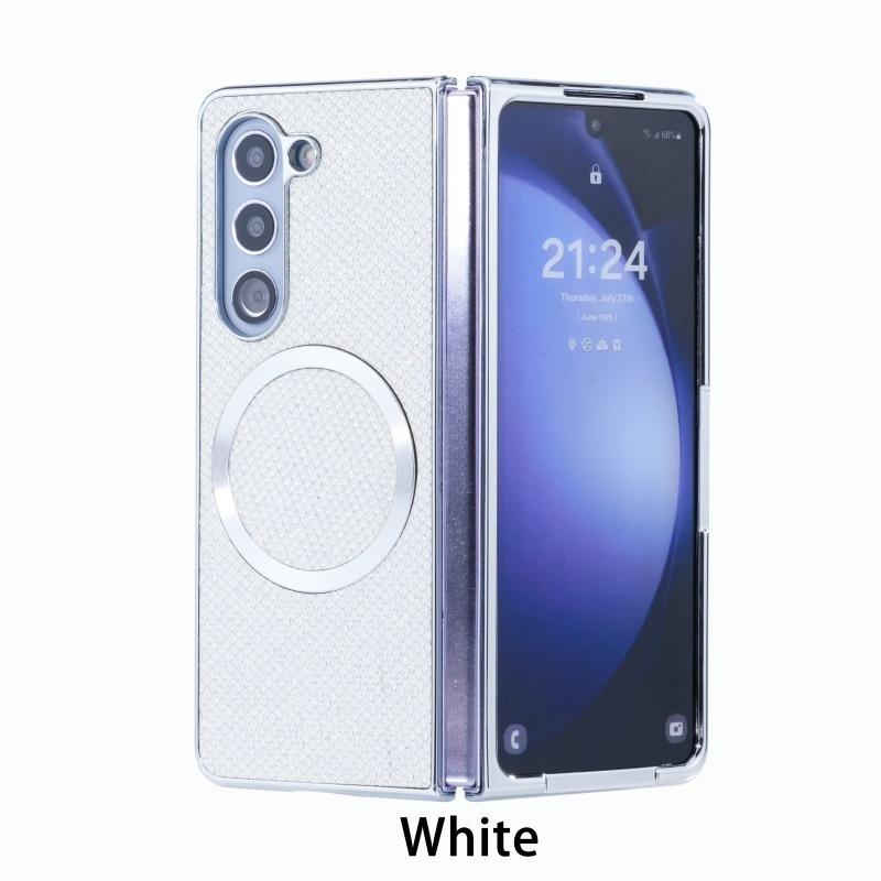 Luxury Glitter Rhinestone Strong Magnetic PC Fold Phone Case For Samsung Galaxy Z Fold6 Fold5 Fold4 Fold3 5G Smart Phone Full Cover