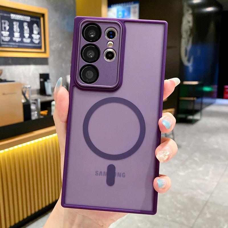 Skin Feel Candy Colors Magnetic Wireless Charging Case For Samsung Galaxy S22 Plus S23 Ultra Shockproof Matte Hard Cover