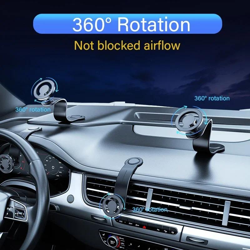 360° Rotation Dashboard Magnetic Phone Holder Universal Car GPS Stand For iPhone 16 15 14 13 12 Pro Max For Samsung S25 S24 S23 Mount Phone Accessories