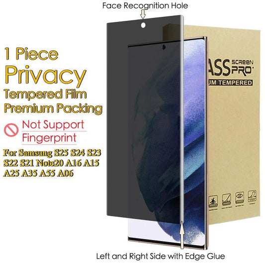 Privacy Full Private Screen Protector Tempered Films For Samsung S25Ultra S25 S24Ultra S24FE S21 S20 S23 Ultra S20 Plus A55 A54 A35 A34 A25 A24 A16 A06 A15 A14 S22 Antispy Protective Glass