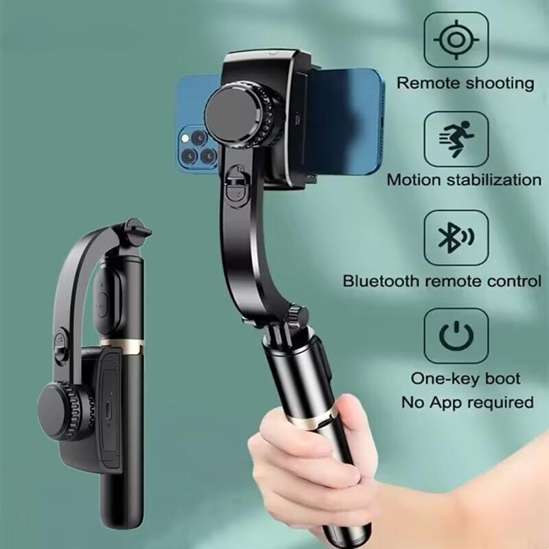 Stabilisateur vidéo mobile Perche à selfie Bluetooth Trépied Stabilisateur à cardan pour smartphone Support de prise de vue verticale en direct