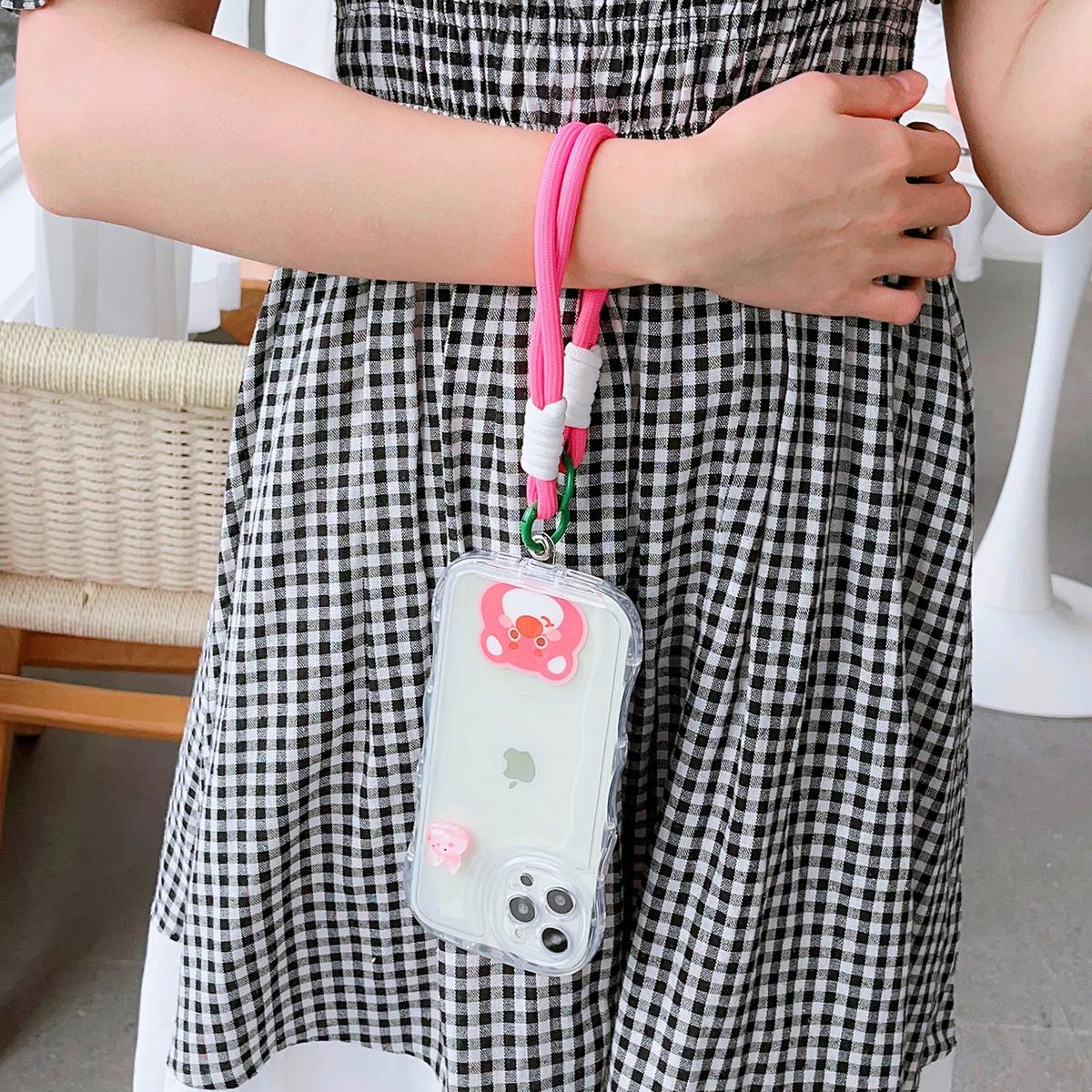 New Cartoon Phone Lanyard, For iPhone Wristband, Colorful Cartoon Lanyard, Safety Card Anti-drop Rope