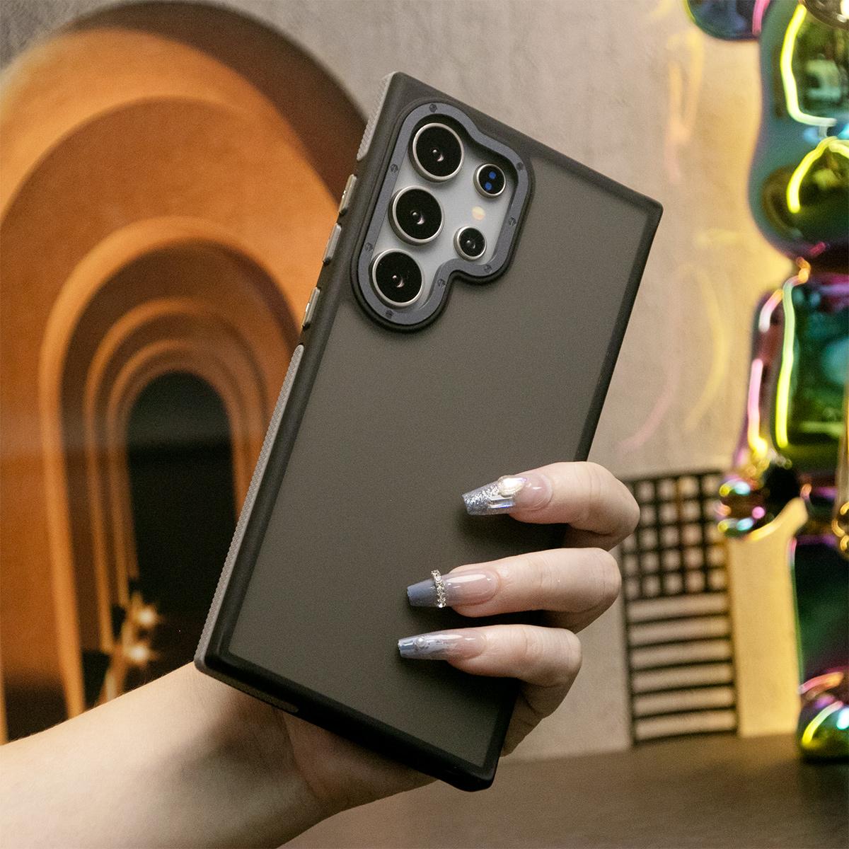 For Samsung S25Ultra S25 S24 S23FE A15 A14 A25 A24 A34 A35 A54 A55 Phone Case, Metal Camera Protection, Elegant Matte Case Shockproof Bumper Hard Full Cover