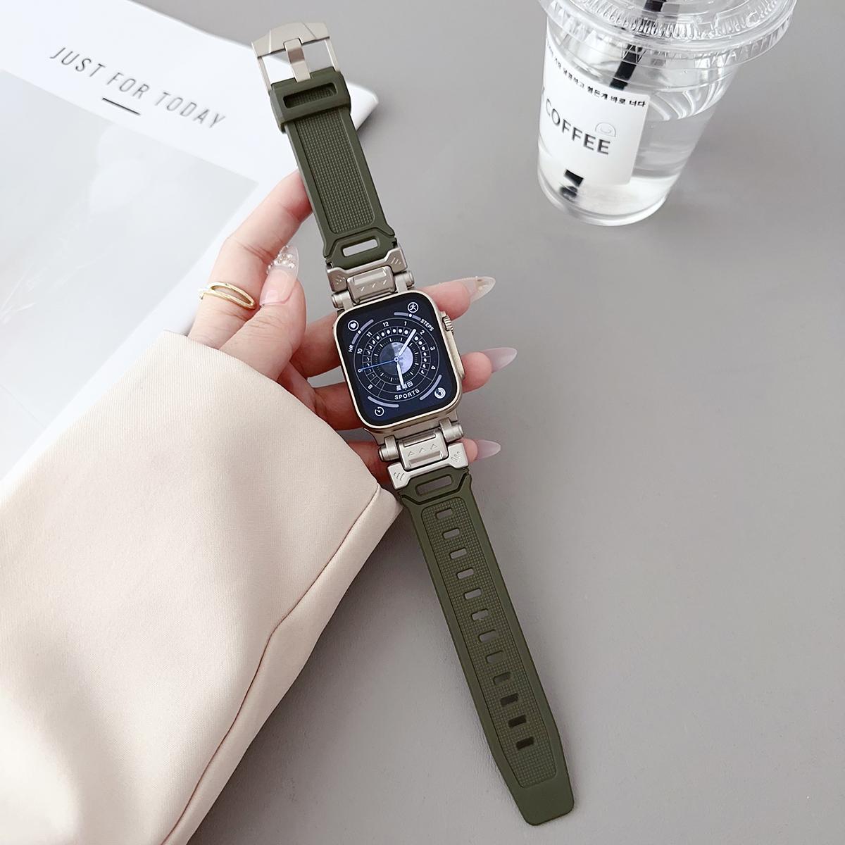 Rubber Strap For Apple Watch Band Ultra 2 1 49mm 45mm 44mm 42mm Soft Sport Band For iWatch Series 9 8 7 6 5 Bracelet Accessories