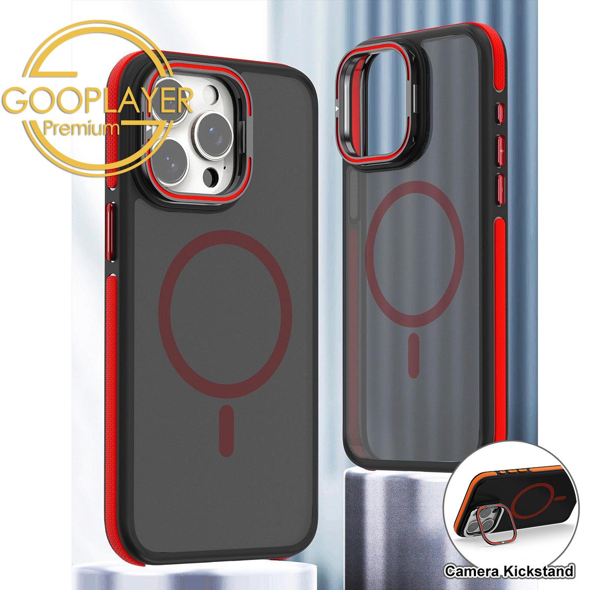 For iPhone 16 15 14 13 12 Pro Max Phone Case, Premium Matte Strong Magnetic Metal Camera Kickstand Acrylic Shockproof for Magsafe Anti-Fall Bumper Hard Full Cover