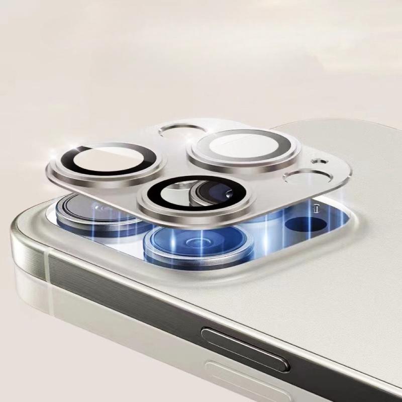 For iPhone 15 Pro Max 15Plus 15Pro Metal Ring Camera Lens Protectors Glass Camera Armor Lens Film Cover