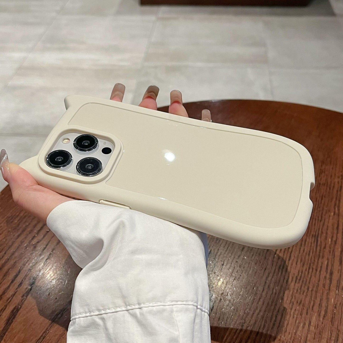 Cat Ears TPU Matte Shockproof Phone Case For iPhone 16ProMax 15 14 13 12 11 Airbag Anti-Drop Soft Full Cover