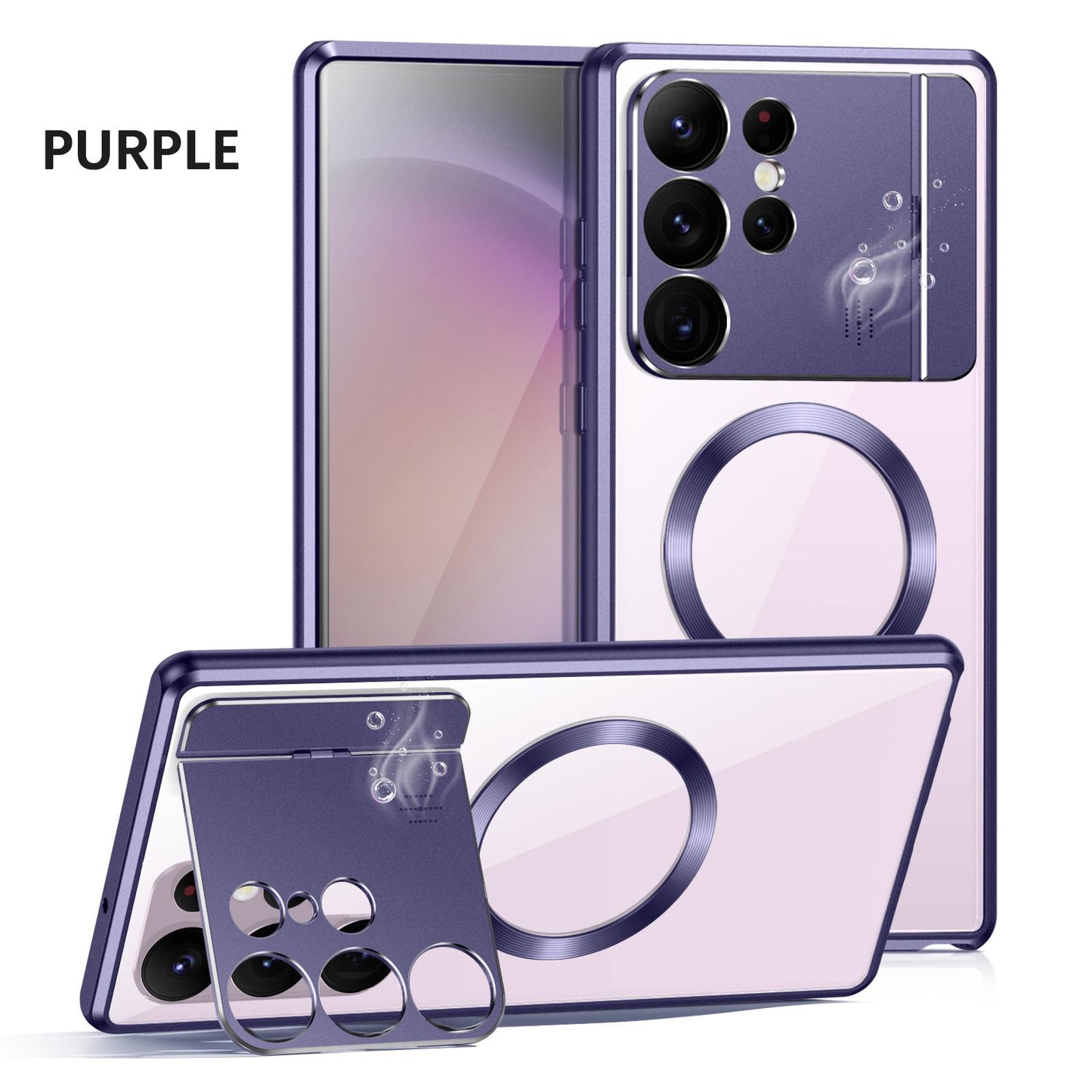 Luxury Perfume Magnetic Fragrance Case For Samsung Galaxy S21Ultra S22Ultra S23 Ultra With Lens Protector Foldable Bracket Metal Cover