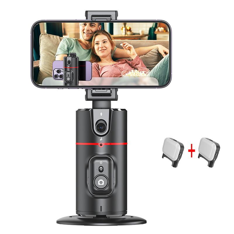 Stabilisateur de téléphone Suivi facial intelligent avec lumière de remplissage amovible Support de téléphone Perche à selfie sans fil Trépied pour diffusion en direct Nouveau